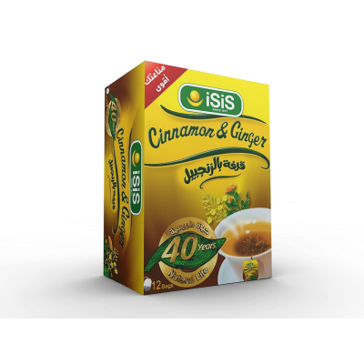 ISIS CINNAMON & GINGER TEA 100% NATURAL 12 FILTER BAGS